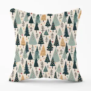 Boho Inspired Christmas Tree Pattern Outdoor Cushion 45cm x 45cm