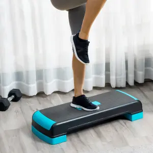 HOMCOM Aerobic Step Three-Level Adjustable Exercise Stepper for Home, Office