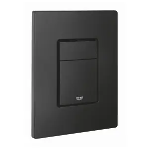 Square Rimless Wall Hung Toilet WC Pan with GROHE 0.82m Concealed Cistern Dual Flush  Frame - Phantom Black