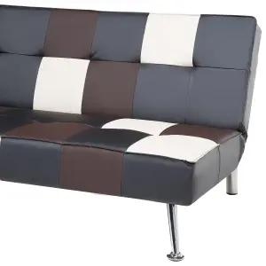 Sofa Bed OLSKER Black Faux Leather