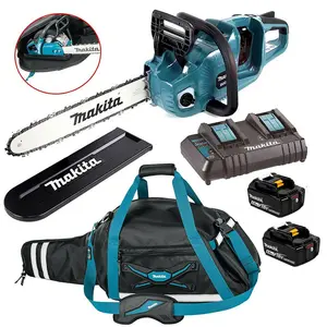 Makita DUC353CT2 Twin 18v / 36v LXT Cordless 35cm Chainsaw 2x5ah + Carry Bag