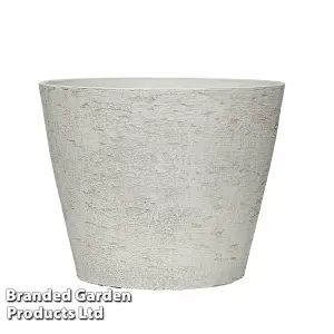 Lily White Stone Effect Planter for Garden Outdoors Weatherproof Plastic (x2)