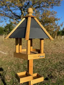 Simply Wood Hanbury Bird Table Slate Roof with FREE Bird Seed