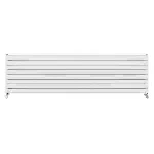 Rinse Bathrooms 472x1800mm White Horizontal Radiator Double Column Oval Panel Radiators Central Heating