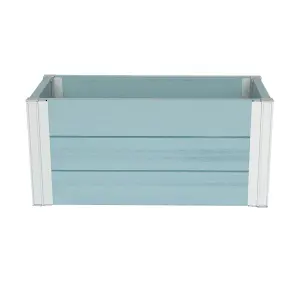 Winawood Wood Effect Rectangular Planter - Powder Blue