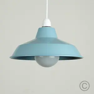 ValueLights Colby Retro Style Gloss Blue Metal Reflector Ceiling Pendant Light Shade