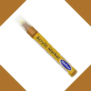 Acrylic Paint Marker Pen Permanent for Stone Leather Fabric Plastic (Metallic Brown)