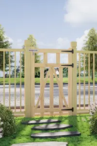 Functional Garden Border Gate Picket Design for Outdoor Entry Spaces W 76cm H 120cm