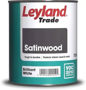 Leyland Trade Satinwood Wood & Metal Brilliant White 750ml