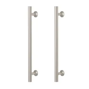 GoodHome Sumac Nickel effect Silver Kitchen cabinets Bar Handle (L)24.2cm (D)33mm, Pack of 2