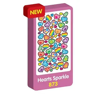 Purple Peach Elite Hearts Sparkle Stickers Multicoloured (One Size)