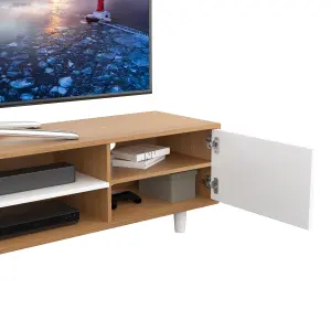 AVF Harbour Extra Wide 2m TV Stand Light Wood and White