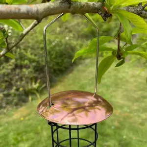 Large Copper Style Hanging Bird Suet Fat Ball Feeder (Set of 2)