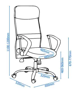 Orlando Mesh Office Chair with Wheels in Black