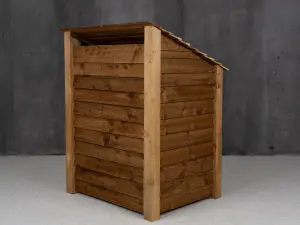 Wooden log store with door W-99cm, H-126cm, D-88cm - brown finish