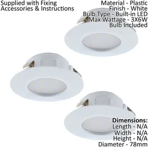 2 PACK 3 PACK Flush Ceiling Downlight White Round Spotlight 6W Built in LED