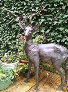 Standing Stag Buck Ornament cast from Aluminium Extra Large