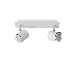 Lucide Rilou Modern Twin Ceiling Spotlight - LED Dim. - GU10 - 2x5W 3000K - White