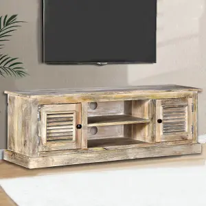 Berkfield TV Cabinet Solid Mango Wood