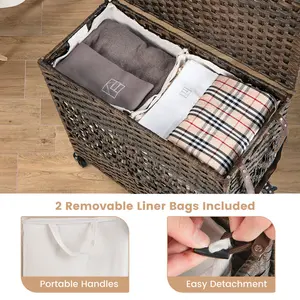 Rolling Laundry Hamper with Handles