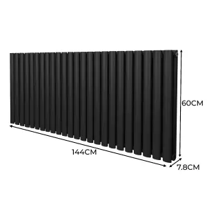 Oval Radiator - 600 x 1440mm - Black