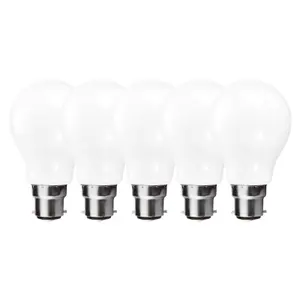 Harper Living 9 Watts GLS B22 BC Bayonet LED Light Bulb Opal Cool White Dimmable, Pack of 5