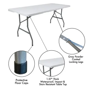 Royalford 6ft Heavy Duty Folding Trestle Table for Camping Catering Garden Party Picnic Indoor Outdoor Use