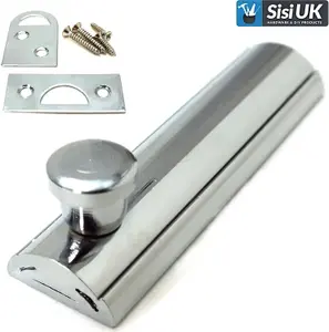 Door Bolt 2.5 Inch/ 63mm Polished Chrome Flat Bolt Surface Door Latches Tower Bolt Sliding Lock Flat Slide Safety Door Barrel Bolt