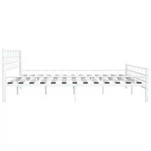 vidaXL 285300  Bed Frame White Metal 180x200 cm Super King