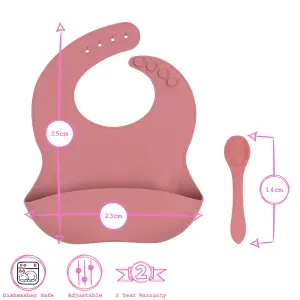 Tiny Dining - Baby Silicone Suction Weaning Set - Dusty Rose - 4pc