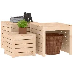 Berkfield 3 Piece Garden Box Set Solid Wood Pine