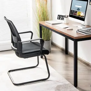 Costway Meeting Office Chairs Mid-Back Mesh Reception Chair w/ Adjustable Lumbar Support