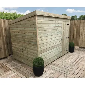 8 x 8 WINDOWLESS Garden Shed Pressure Treated T&G PENT Wooden Garden Shed + Single Door (8' x 8' / 8ft x 8ft) (8x8)