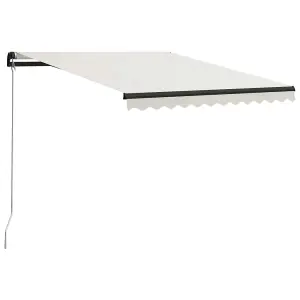 Berkfield Manual Retractable Awning with LED 300x250 cm Cream