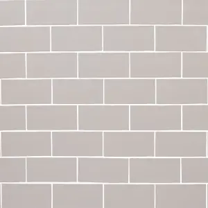 Vernisse Silver grey Gloss Plain Ceramic Indoor Wall tile, Pack of 80, (L)150mm (W)75.4mm