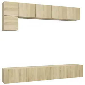 Berkfield 5 Piece TV Cabinet Set Sonoma Oak Engineered Wood