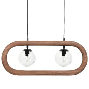 Mango Wood Pendant Lamp Dark AYENSU