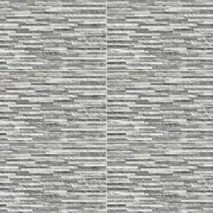 Troy Oscano Grey mix Matt Splitface Stone effect Ceramic Indoor Wall Tile, Pack of 6, (L)300mm (W)600mm