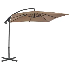 Berkfield Cantilever Umbrella with Steel Pole 250x250 cm Taupe