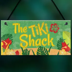 Red Ocean The Tiki Shack Hanging Bar Pub Plaque Cocktails Beach Decoration Sign Friendship Gift