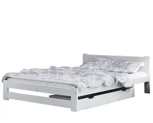 Wooden Xiamen Bed, Slatted Bed Frame, Guest Bed, Bedroom Furniture - White 3FT