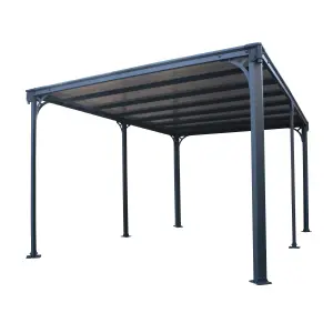 Palram - Canopia Milano Grey Rectangular Gazebo, (W)4.26m (D)3.09m - Assembly required