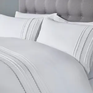 Ric Rac Embellised Silver Duvet Cover Set