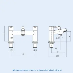 Nes Home Round Deck Mounted Bath Shower Mixer With Handset & Basin Single Lever Mixer Tap