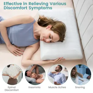 Costway 2 Pcs Gel Memory Foam Pillow Set 3D Cutting Air Flow Cooling Pillows