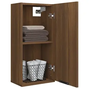 Berkfield Wall-mounted Bathroom Cabinet Brown Oak 32x20x67 cm