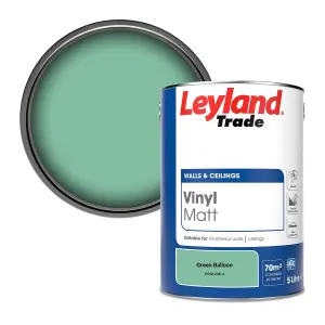 Leyland Trade Vinyl Matt Walls & Ceilings Emulsion Paint Green Balloon (PPG1228-4) 5L