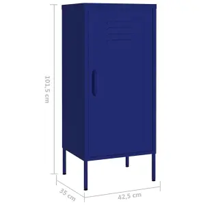 Berkfield Storage Cabinet Navy Blue 42.5x35x101.5 cm Steel