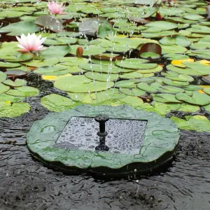 Primrose Floating Lilly Pad Solar Water Fountain D36cm