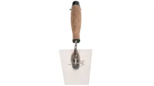 Toolty Bucket Trowel with Wooden Handle 150mm Stainless Steel for Scooping and Scraping Mortar Cement Plaster Masonry Brickwork K